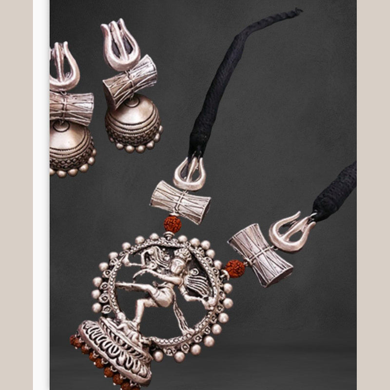 VF Collection Silver Plated Terracotta Nataraja Necklace Set