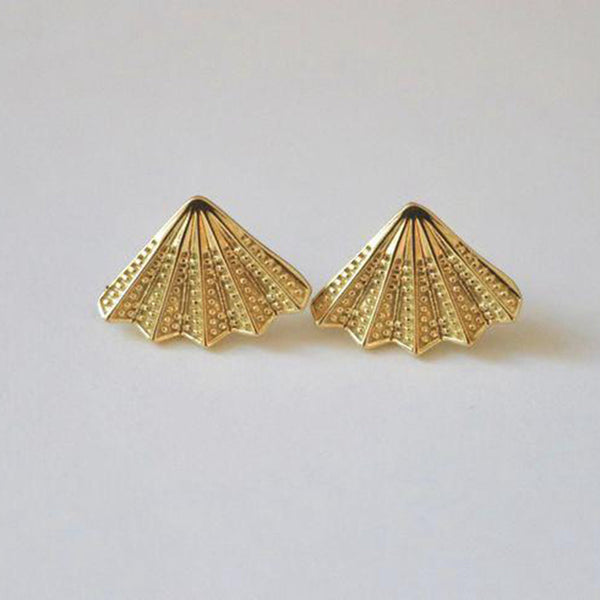 Manath Jewels Gold Plated Matte Finish Korean Style Stud Earrings