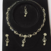 Sanjana Jewels Silver Plated Austrian Stone Necklace Set