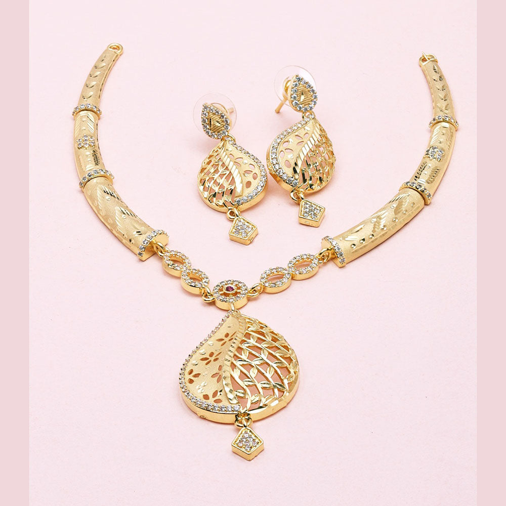 Sanjana Jewels Gold Plated Austrian Stone Necklace Set