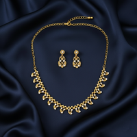 Urthn Gold Plated Elegant Austrian Stone Necklace set(Pack of 3)