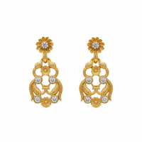 Urthn Gold Plated Elegant Austrian Stone Necklace set(Pack of 3)