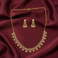 Urthn Gold Plated Elegant Austrian Stone Necklace set(Pack of 3)