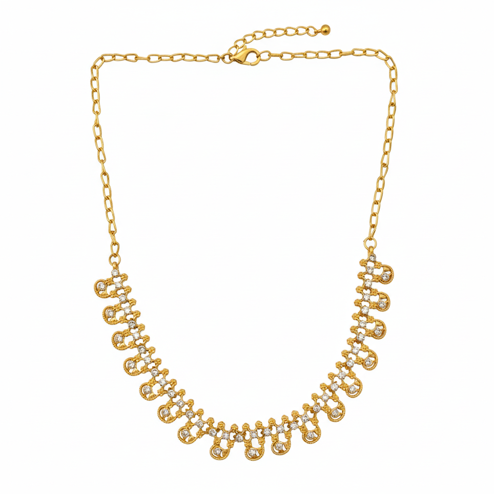 Urthn Gold Plated Elegant Austrian Stone Necklace set(Pack of 3)