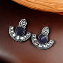 Maharani Jewels Oxidised Plated Pota Stone Dangler Earrings