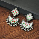 Maharani Jewels Oxidised Plated Meenakari Ghungroo Dangler Earrings