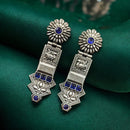 Maharani Jewels Oxidised Plated Pota Stone Dangler Earrings