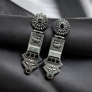 Maharani Jewels Oxidised Plated Pota Stone Dangler Earrings