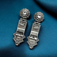 Maharani Jewels Oxidised Plated Pota Stone Dangler Earrings