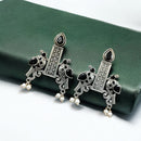 Maharani Jewels Oxidised Plated Pota Stone Dangler Earrings