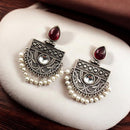 Maharani Jewels Oxidised Plated Pota Stone Dangler Earrings