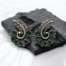 Maharani Jewels Oxidised Plated Pota Stone Studs Earrings