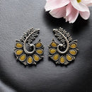 Maharani Jewels Oxidised Plated Pota Stone Studs Earrings