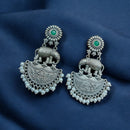 Maharani Jewels Oxidised Plated Pota Stone Dangler Earrings