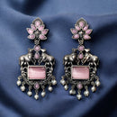 Maharani Jewels Oxidised Plated Pota Stone Dangler Earrings