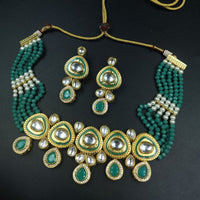 Maharani Jewels Gold Plated Kundan And Pearl Choker Necklace Set