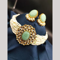 Maharani Jewels Gold Plated Kundan Stone And Pearl Choker Necklace Set