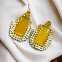Maharani Jewels Gold Plated Pearls Dangler Earrings