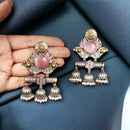 Maharani Jewels Ethnic 2-Tone Colorful Pota Stones Jhumki Earrings