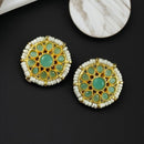 Maharani Jewels Gold Plated Pota Stone And Pearl Studs Earrings