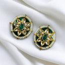 Maharani Jewels Gold Plated Kundan Stone And Meenakari Pearl Studs Earrings
