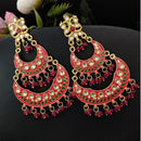Maharani Jewels Gold Plated Kundan And  Meenakari Dangler Earrings