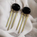 Maharani Jewels Gold Plated Pota Stone Dangler Earrings