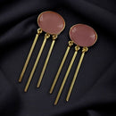Maharani Jewels Gold Plated Pota Stone Dangler Earrings