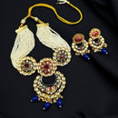 Maharani Jewels Gold Plated Kundan Stone Pearl And Meenakari Choker Necklace Set