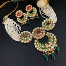 Maharani Jewels Gold Plated Kundan Stone Pearl And Meenakari Choker Necklace Set