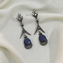 Maharani Jewels Black Polish Austrian Stone Dangler Earrings
