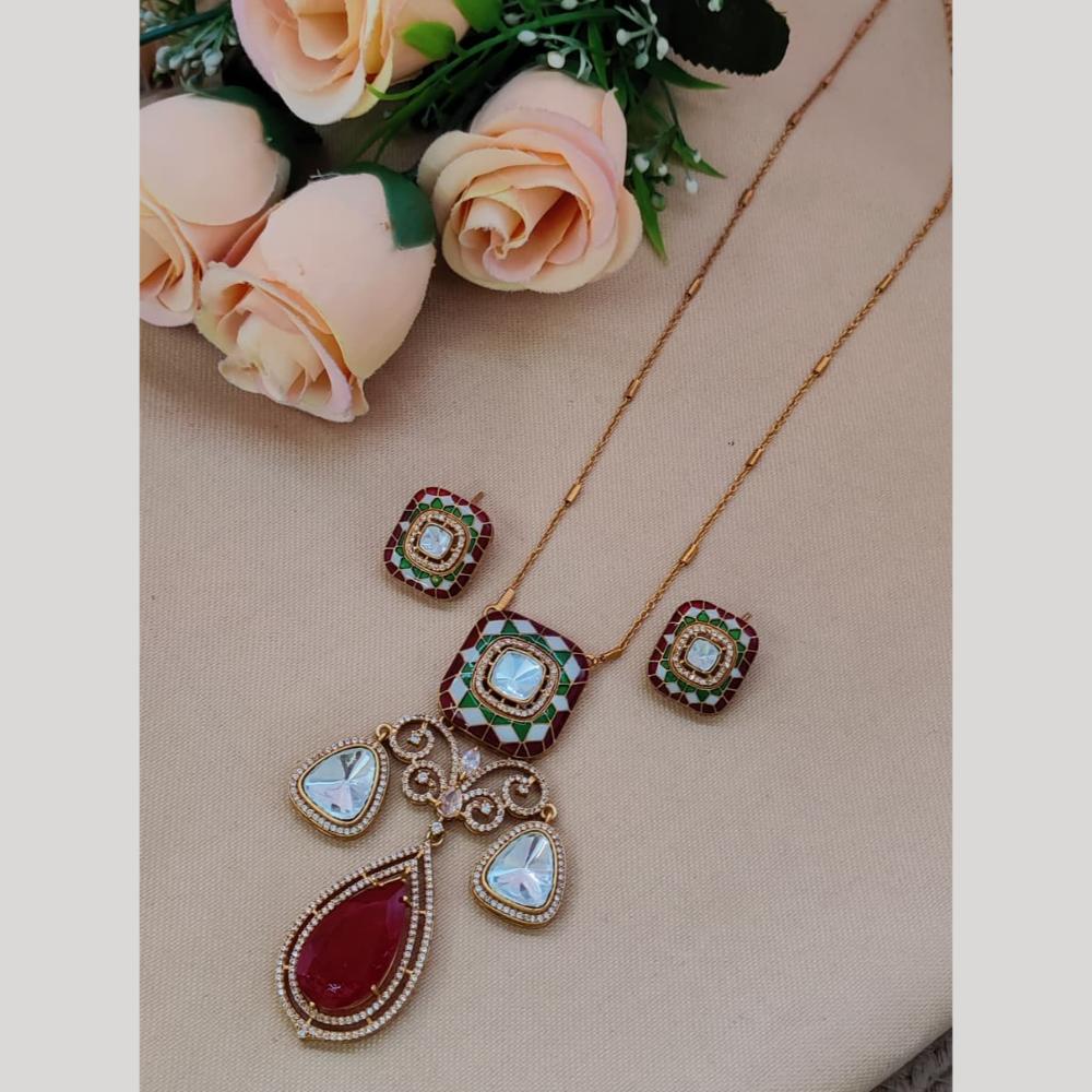 Maharani Jewels Gold Plated Crystal And Austrain Stone Neckalce Set