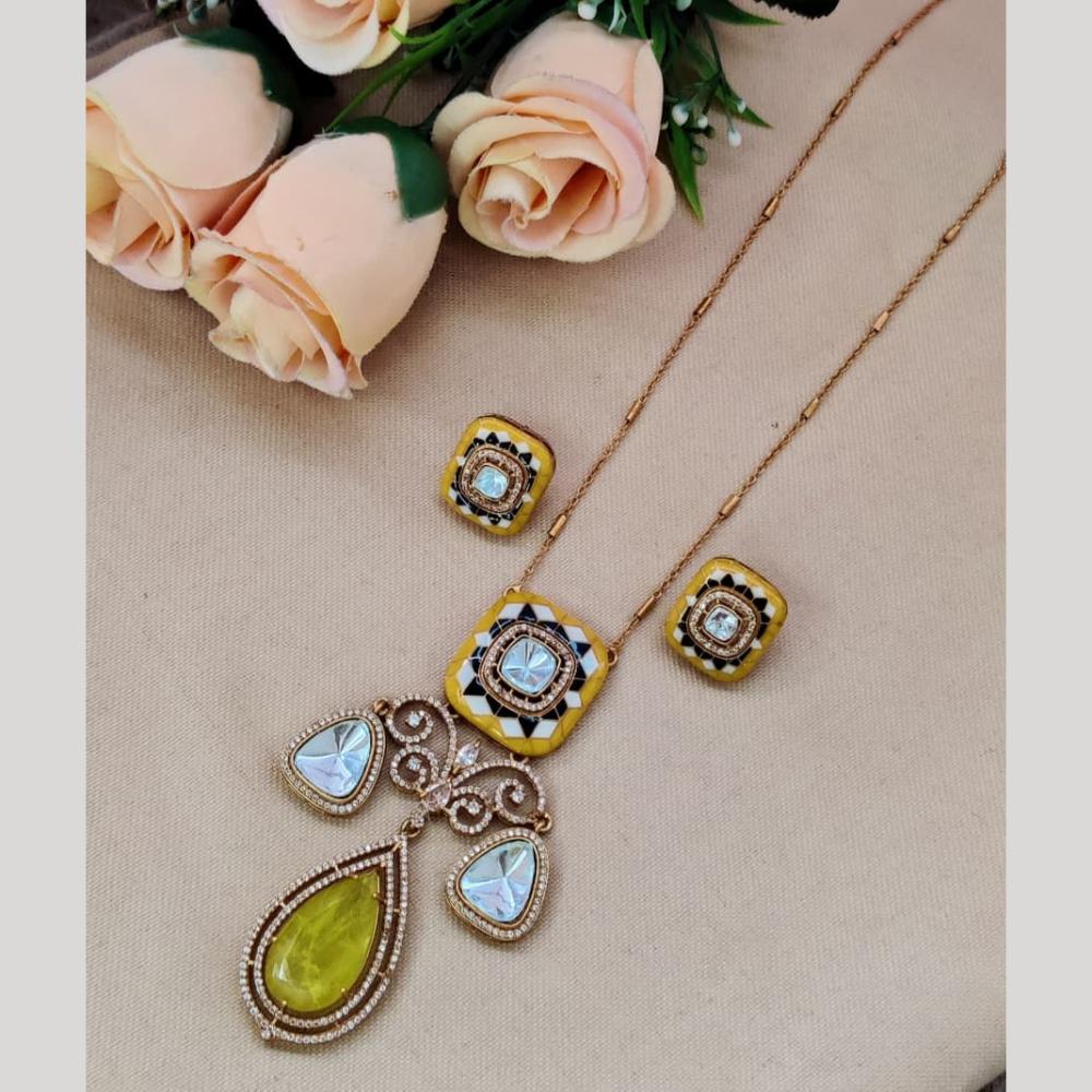 Maharani Jewels Gold Plated Crystal And Austrain Stone Neckalce Set