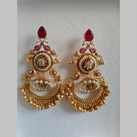 Maharani Jewels Gold Plated Kundan And Pearl Dangler Earrings 