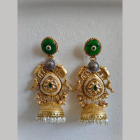 Maharani Jewels 2 Tone Plated Kundan And Pearl Jhumki Earrings 