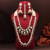 Maharani Jewels Gold Plated Kundan Pearl And Beads Long Necklace Set