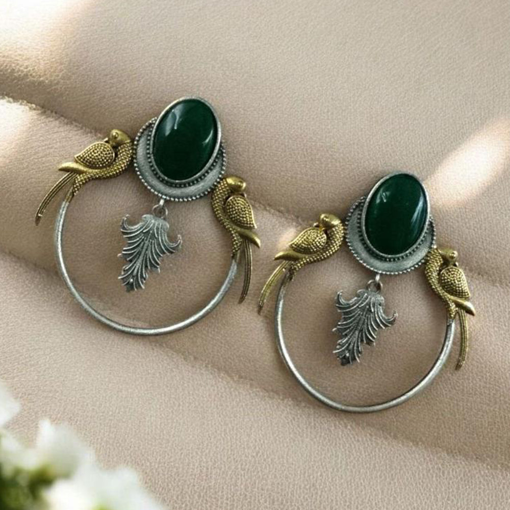 Maharani Jewels 2 Tone Plated Pota And Pearl Dangler Earrings