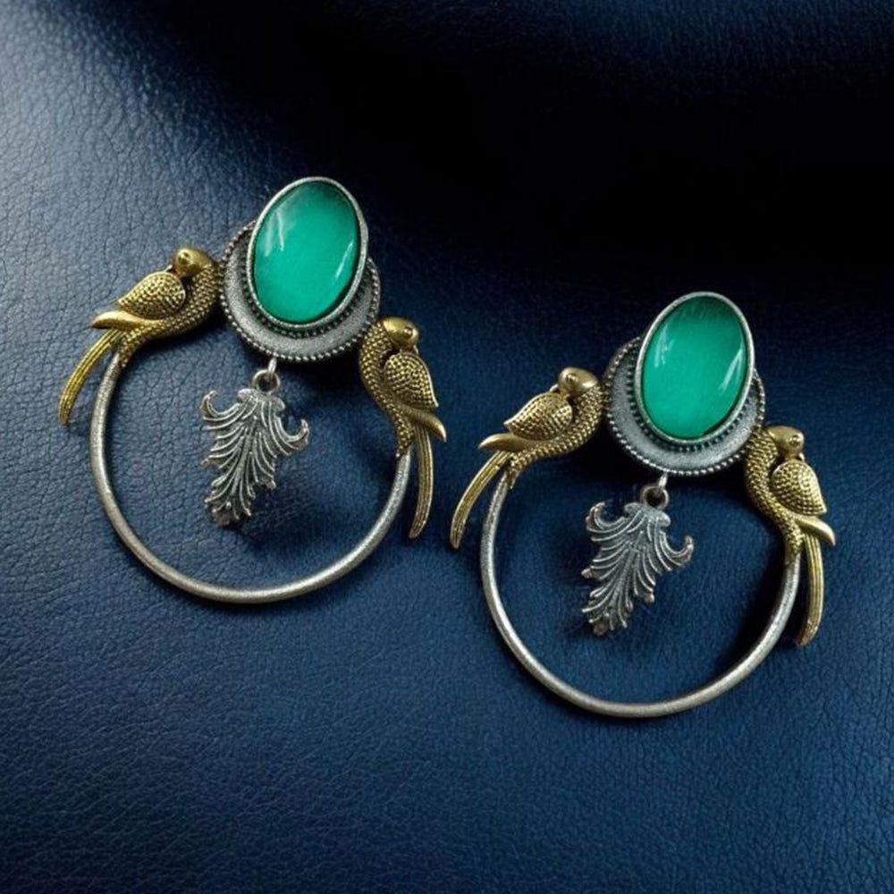 Maharani Jewels 2 Tone Plated Pota And Pearl Dangler Earrings