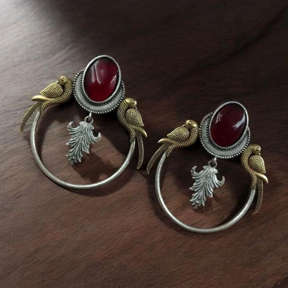 Maharani Jewels 2 Tone Plated Pota And Pearl Dangler Earrings