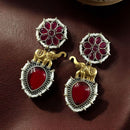 Maharani Jewels 2 Tone Plated Pota And Pearl Dangler Earrings