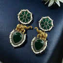 Maharani Jewels 2 Tone Plated Pota And Pearl Dangler Earrings