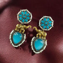Maharani Jewels 2 Tone Plated Pota And Pearl Dangler Earrings