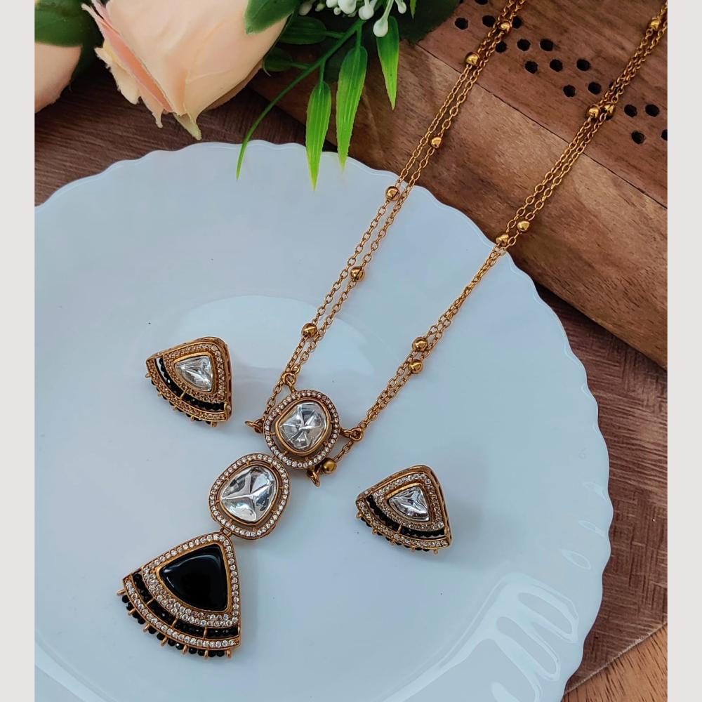 Maharani Jewels Golden Hour Glam Austrin Stone Long Necklace Set