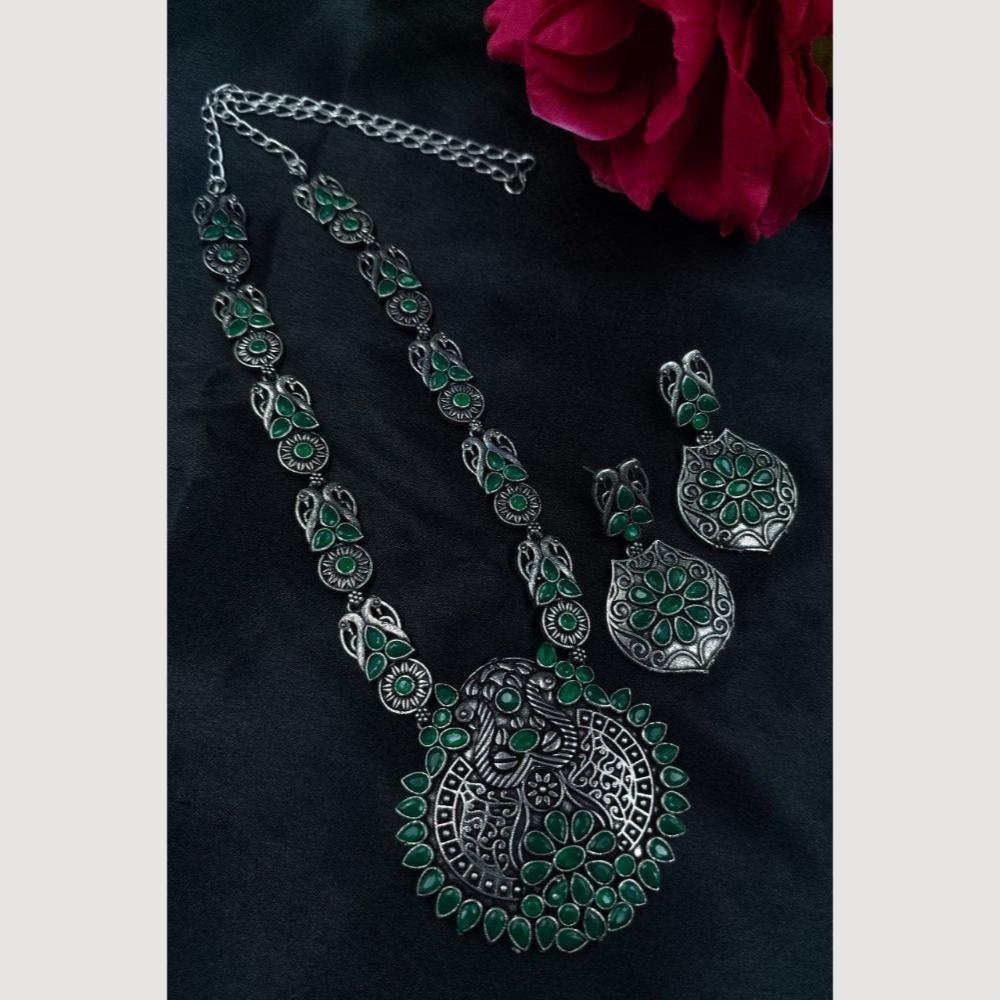 Maharani Jewels  Styled to Sparkle Pota Stone Long Necklace Set