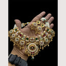 Maharani Jewels Pota Stone And Pearls Meenakari Necklace Set