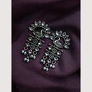 Maharani Oxidised Pota Stone And Pearls Dangler Earrings