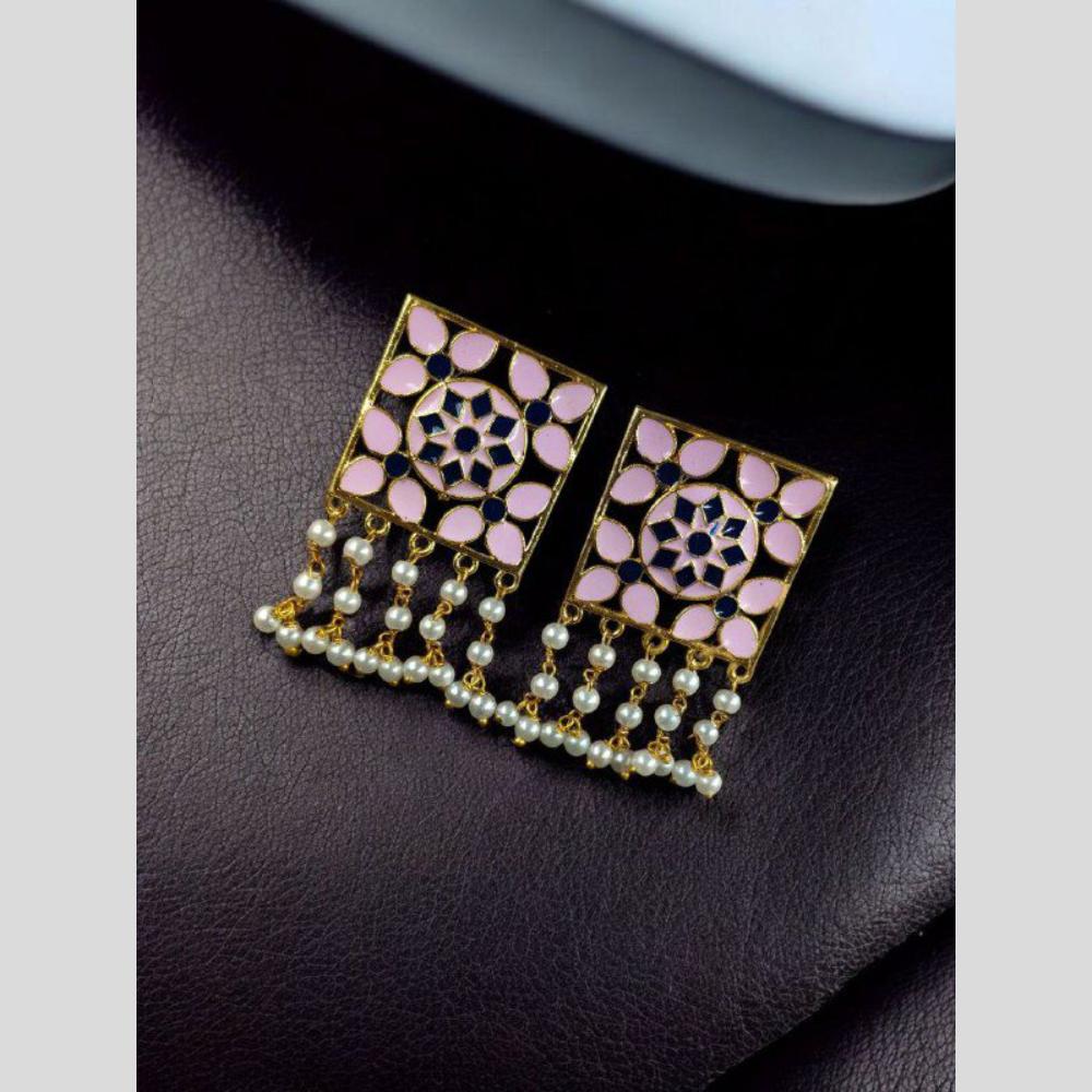 Maharani Jewels Heritage Meenakari Accents Beaded Dangler Earrings