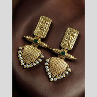 Maharani Jewels Elegant Pota Stone And Pearl Dangler Earrings