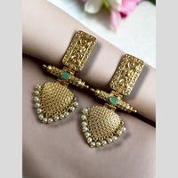 Maharani Jewels Elegant Pota Stone And Pearl Dangler Earrings