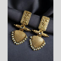 Maharani Jewels Elegant Pota Stone And Pearl Dangler Earrings